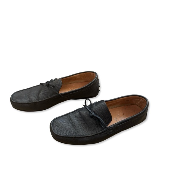 Tod\'s Navy Leather Slip-On Loafers Driving Shoe
